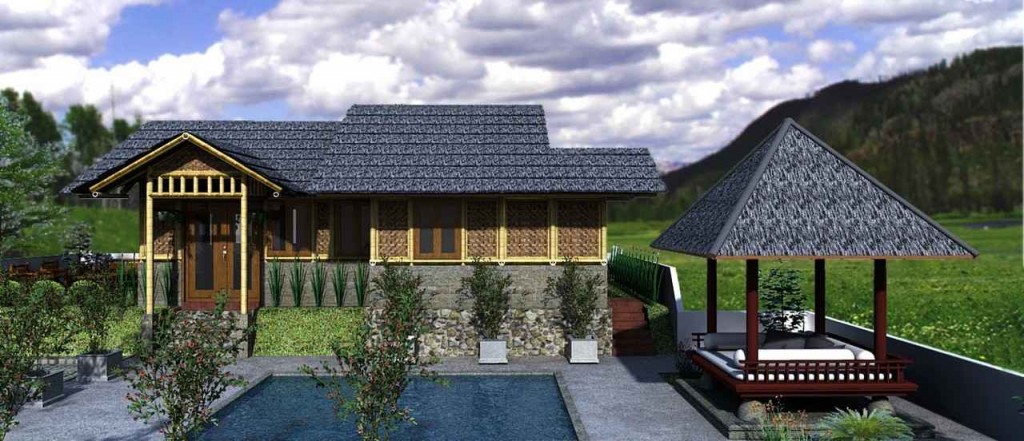 Gambar Desain Rumah Bambu Modern nan Unik  Arlin Balqiis 
