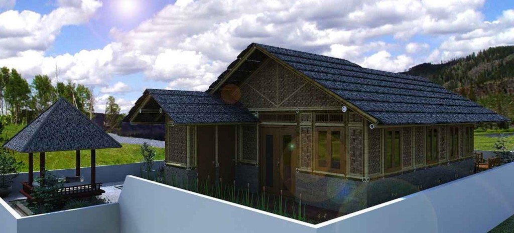 Gambar Desain Rumah Bambu Modern nan Unik  Arlin Balqiis 